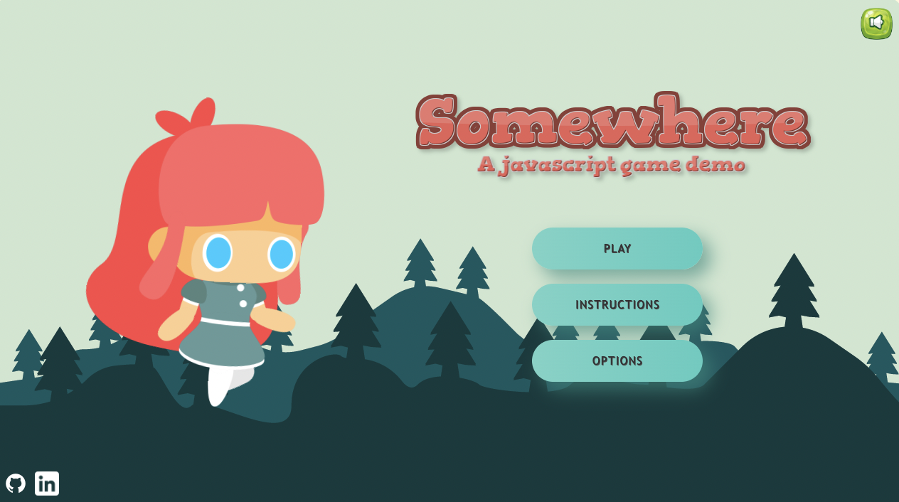 screenshots of somewhere, a vanilla javascript platformer